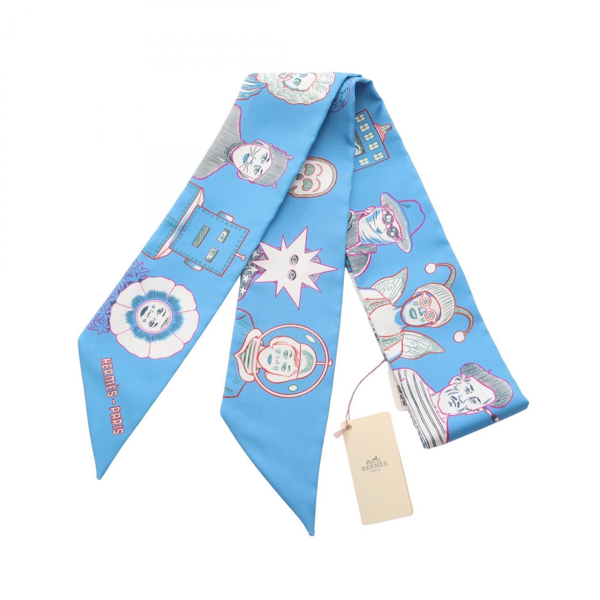 Hermes Authentic Blue Silk Scarf Hermes Authentic Blue Silk Scarf